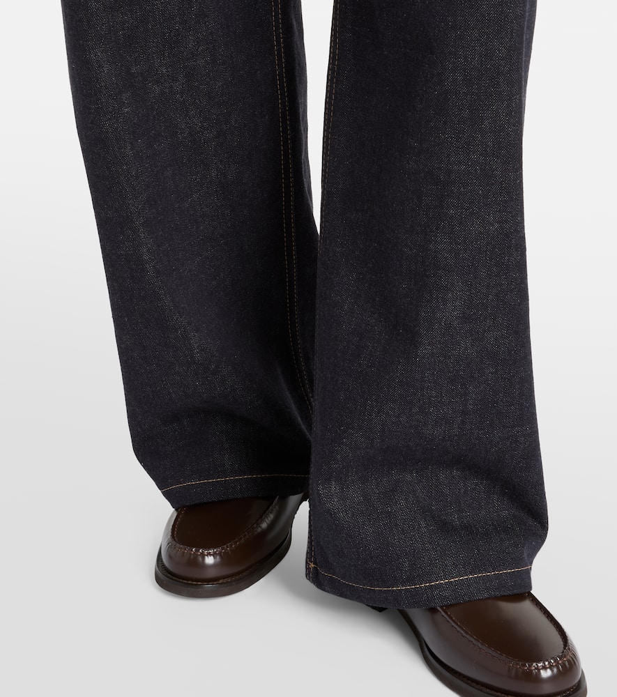 Mid-rise wide-leg jeans