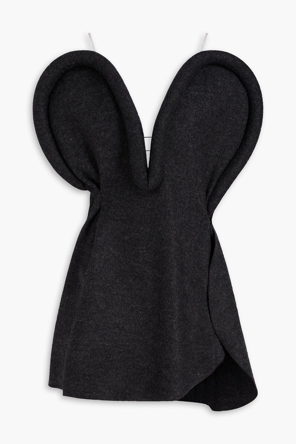 Wool-felt mini dress - Gray - UK 6