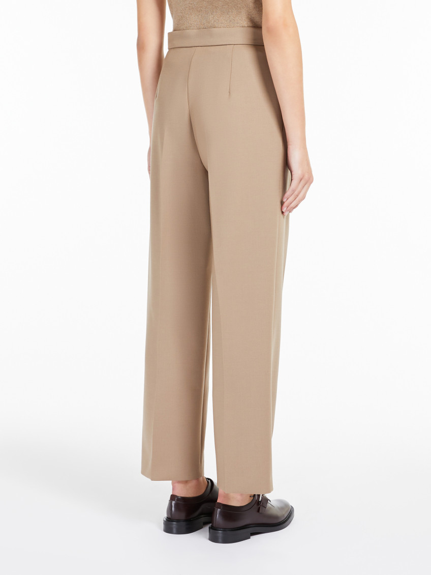 Beige High-waisted trousers