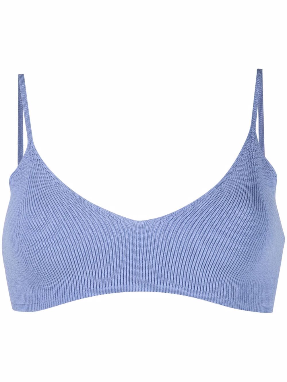 Ribbed-knit bralette - Purple