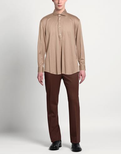 Man Shirt Light brown Size 18 Cotton