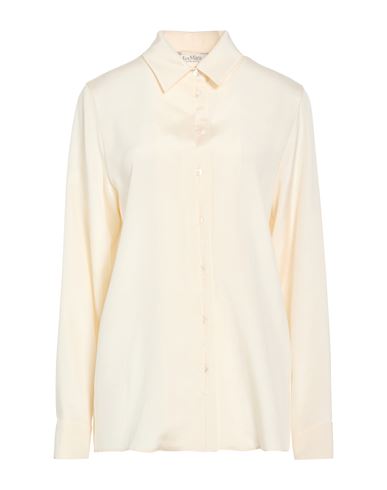 Woman Shirt Cream Size 6 Silk, Elastane