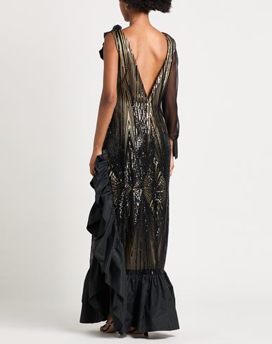 Woman Maxi dress Black Size 6 Polyester, Elastane, Silk