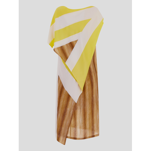 Graphic-print asymmetric dress