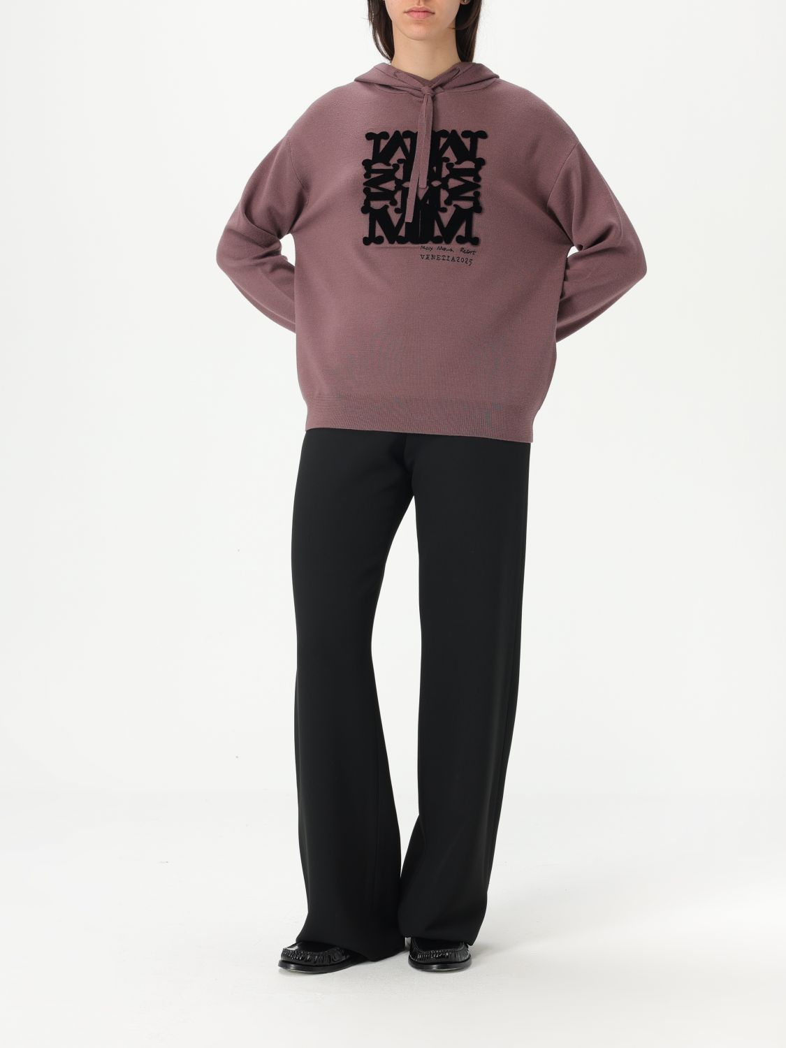 Flocked-logo hoodie - Brown