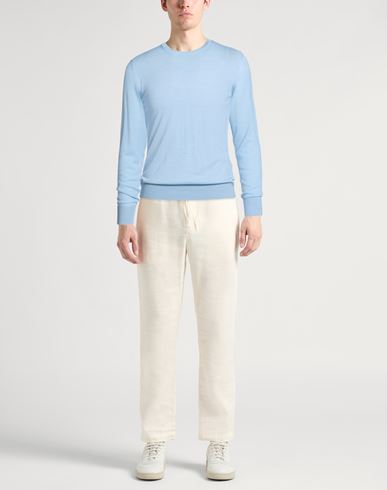 Man Sweater Light blue Size 42 Virgin Wool