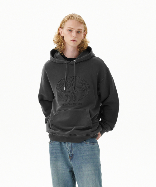 PIGMENT ECLIPSE LOGO HOODIE CHARCOAL