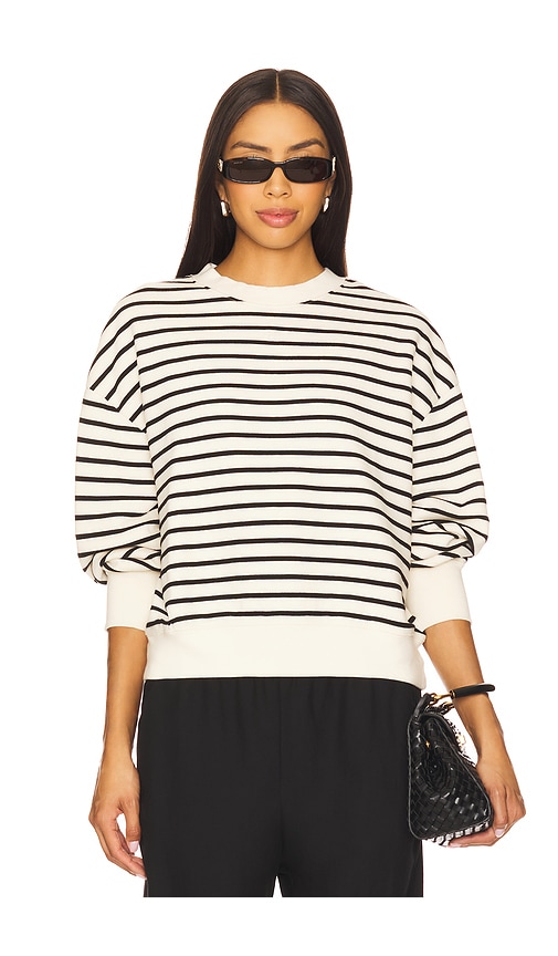 Women's Dean Stripe Sweatshirt Black Stripe French Terry