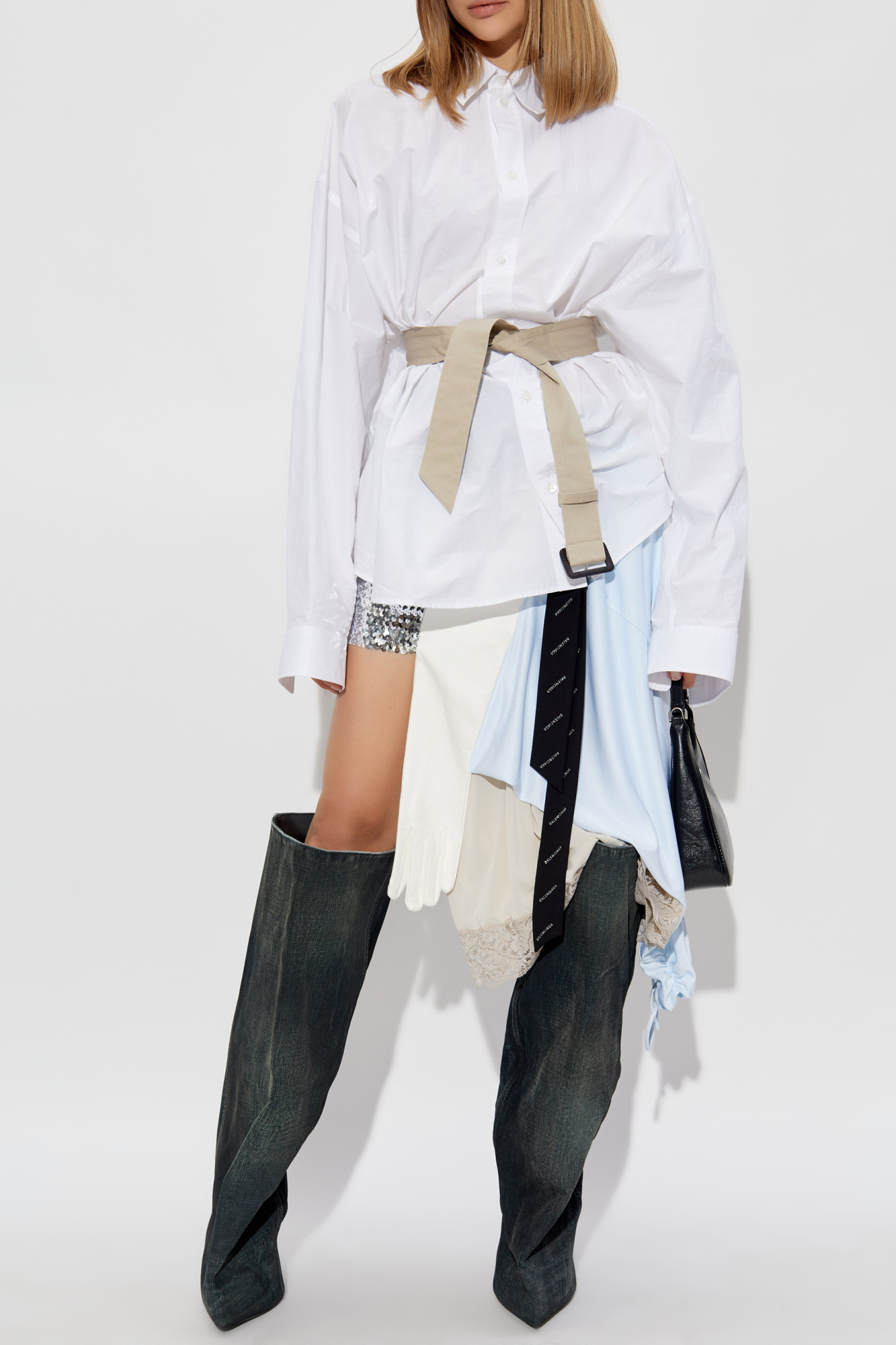 Asymmetric Skirt With Logo, Women's, Multicolour