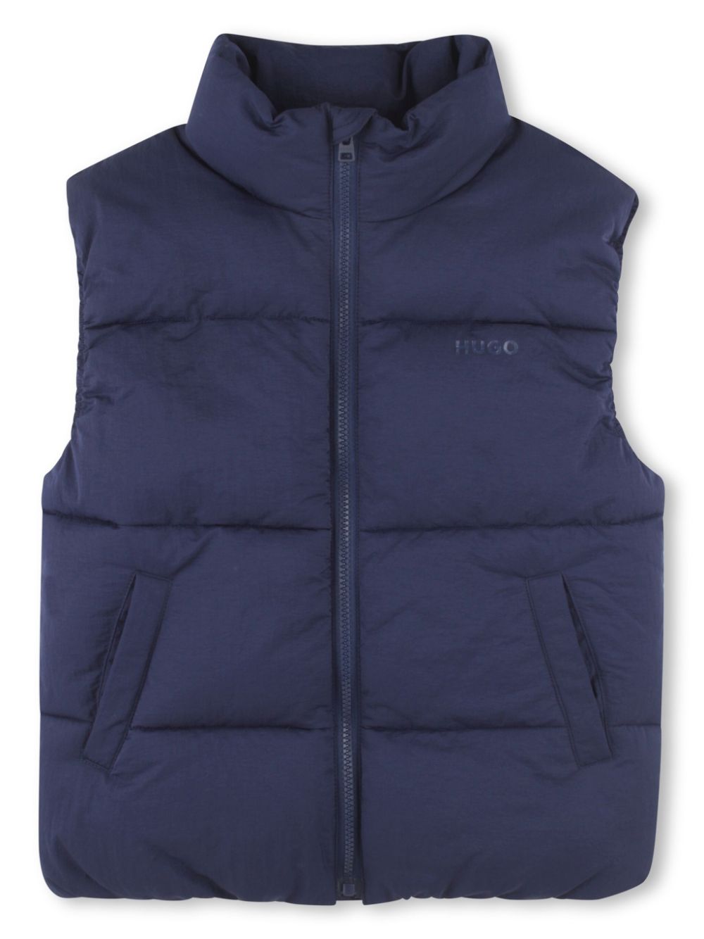 Logo-print padded gilet - Blue