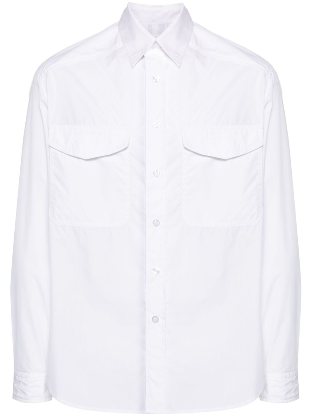 Striped-print poplin shirt - White