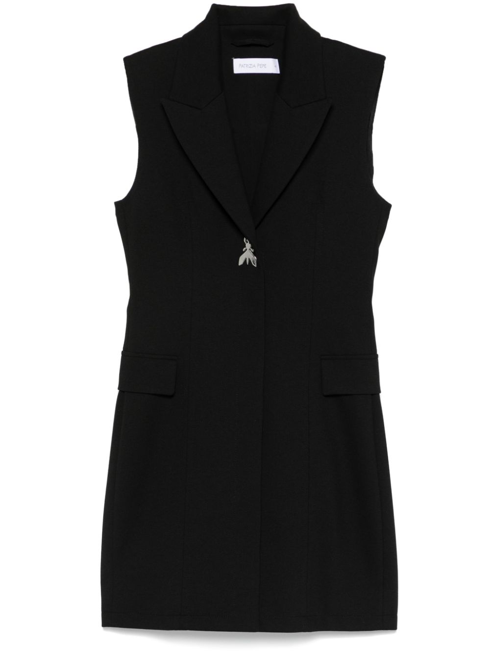 Logo-plaque mini dress - Black