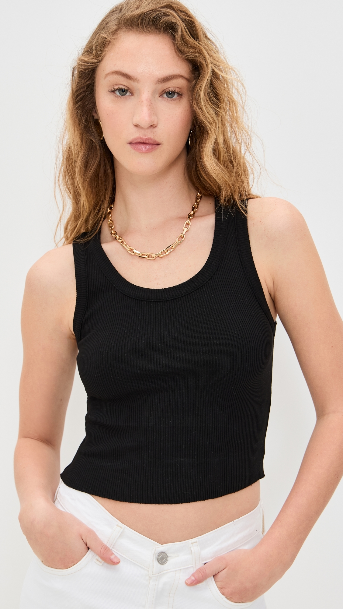 Shrunken Poppy Tank Black