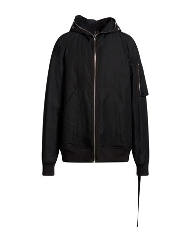 Man Jacket Black Size L Nylon, Cotton