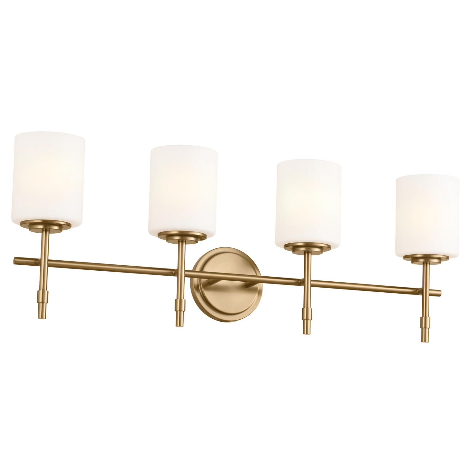 Brushed Natural Brass Four Light Bath from the Ali Collection