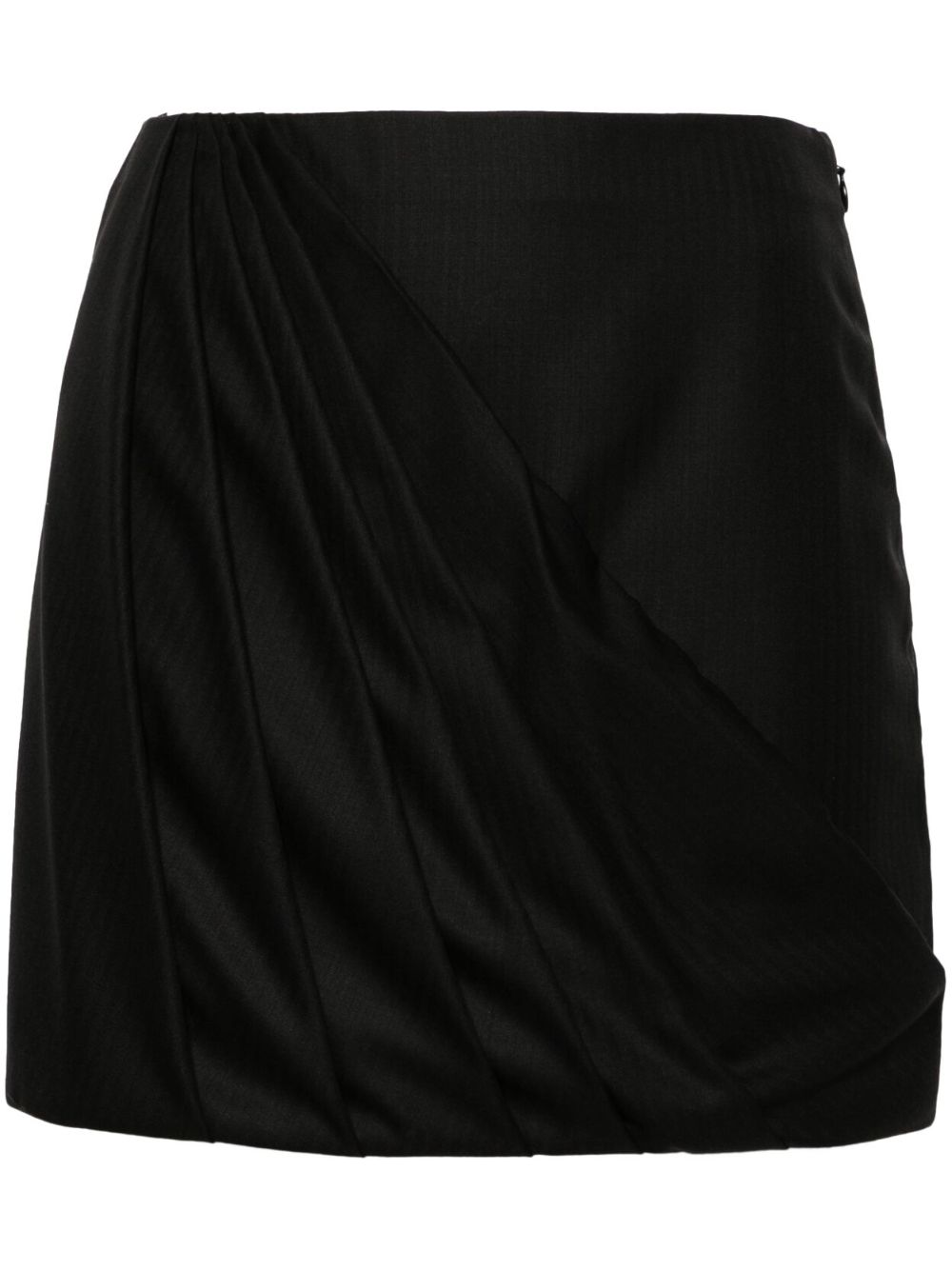 RACIL draped wool mini skirt - Black