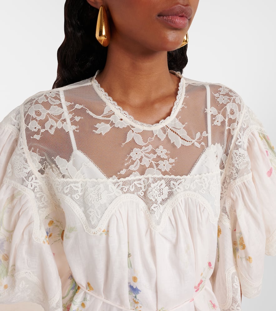 Zimmermann Lucky lace-trimmed linen minidress