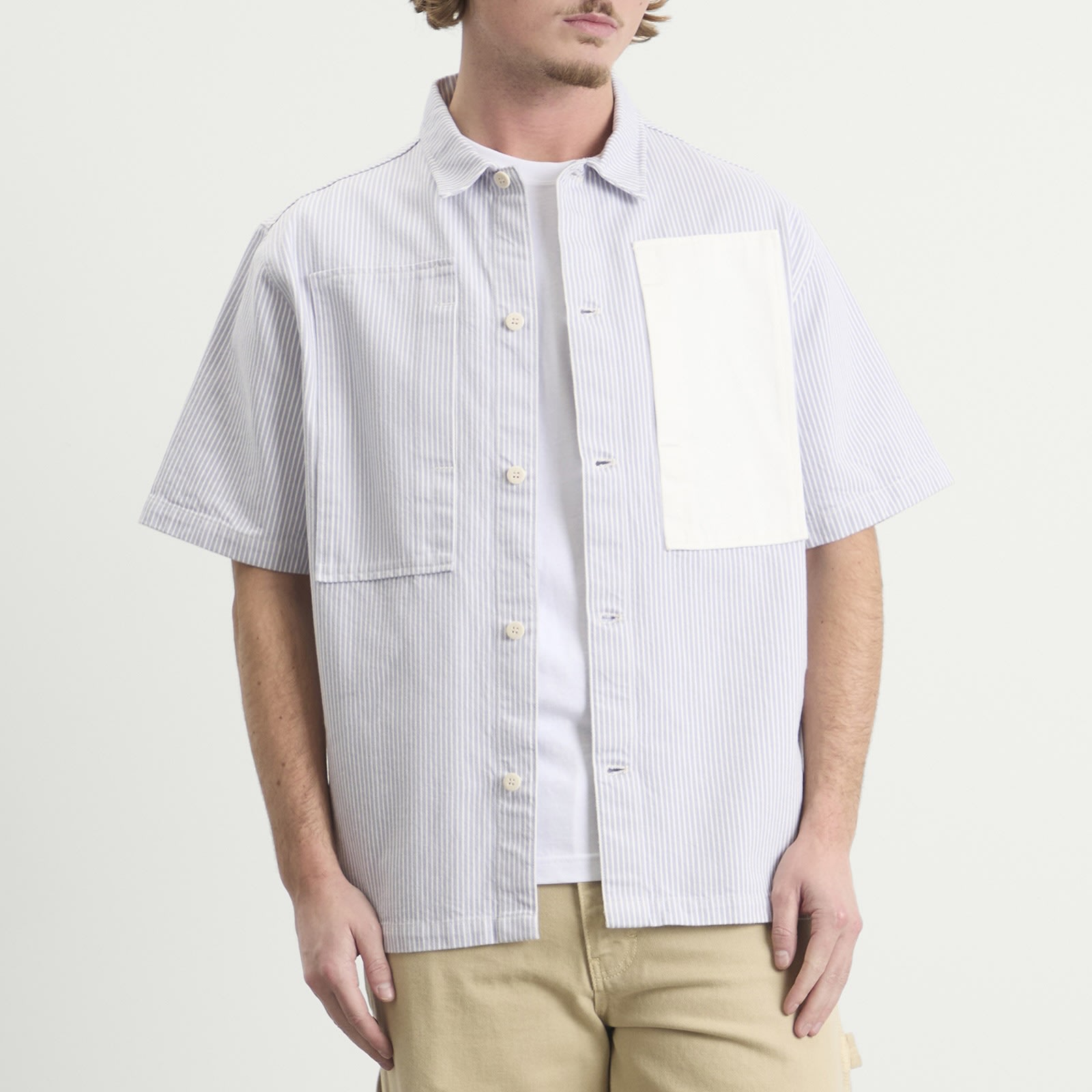 Men's Short Sleeve Painter Shirt Cosmic Purple Hickory