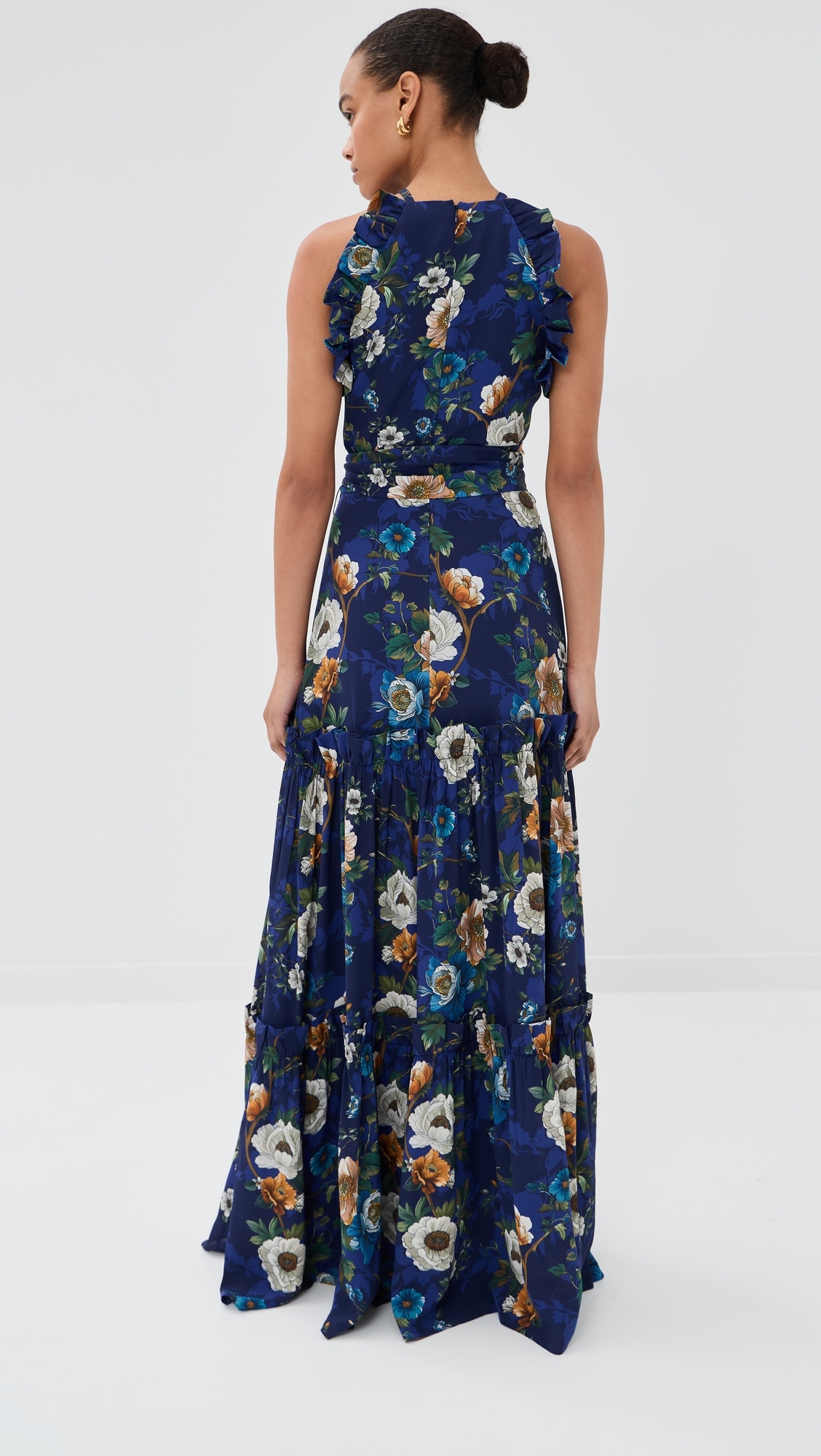 Tatiana Crepe Satin Dress Magical Blossom Navy