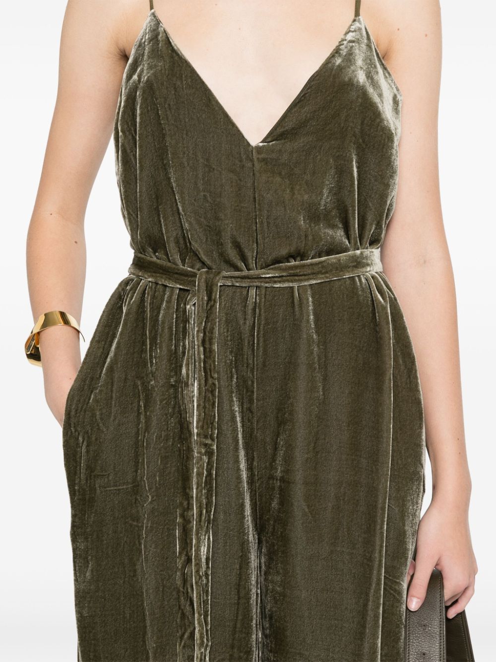 Gold Hawk Velvet Jumpsuit