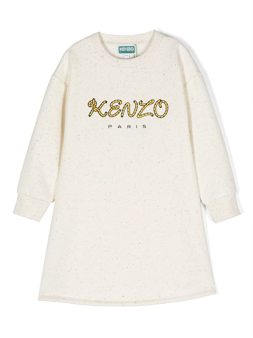 Logo-print cotton dress - Neutrals