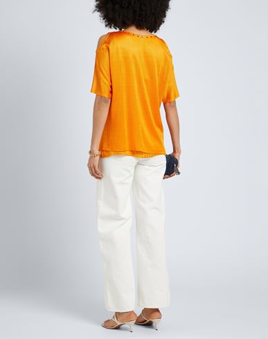 Woman Top Orange Size S Viscose, Silk