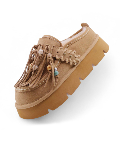 Songe Songe x Native Tassel Natural Wool Clog Chestnut