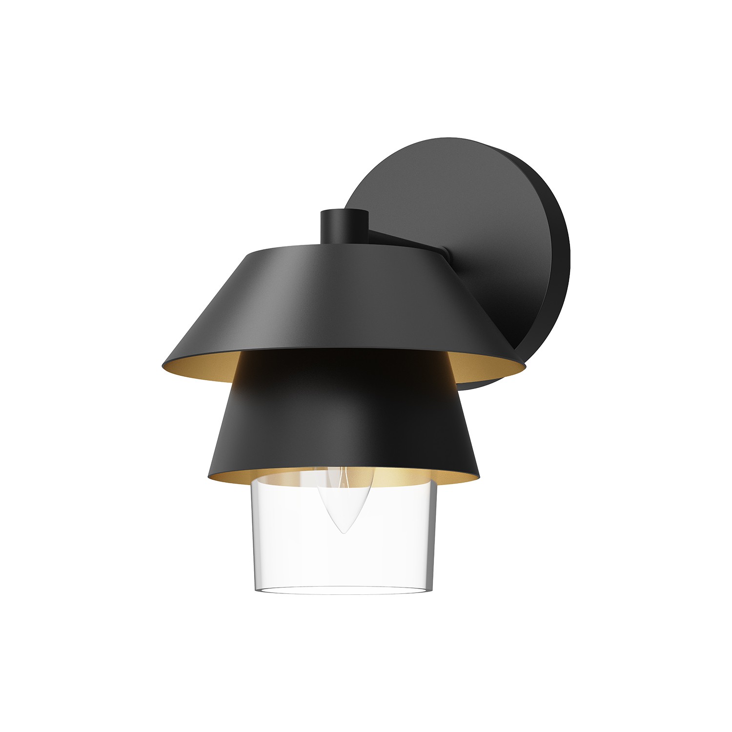 Matte Black Clear Glass One Light Wall Sconce from the Tetsu Collection
