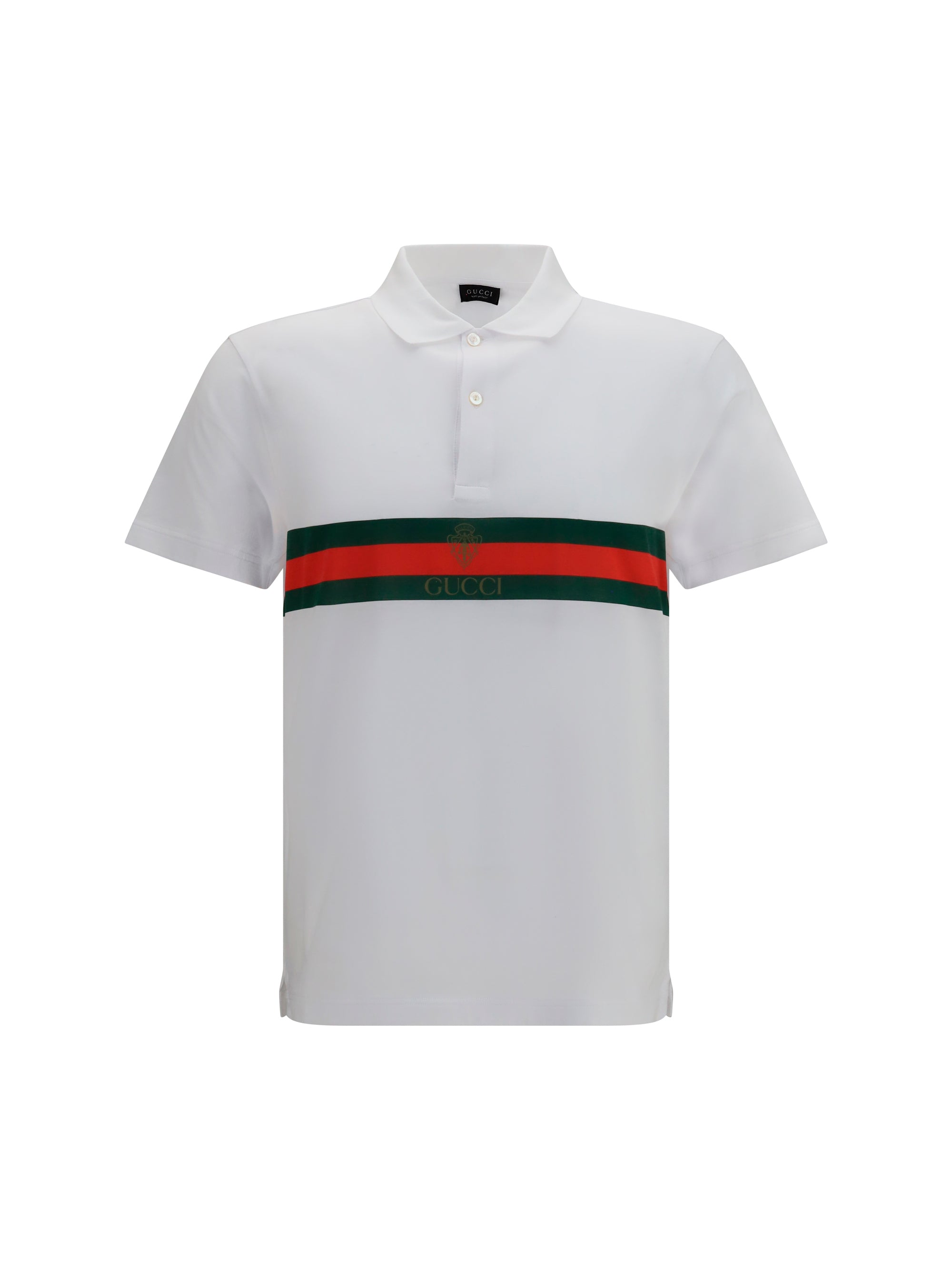 Web-Striped Cotton Jersey Polo Shirt — White