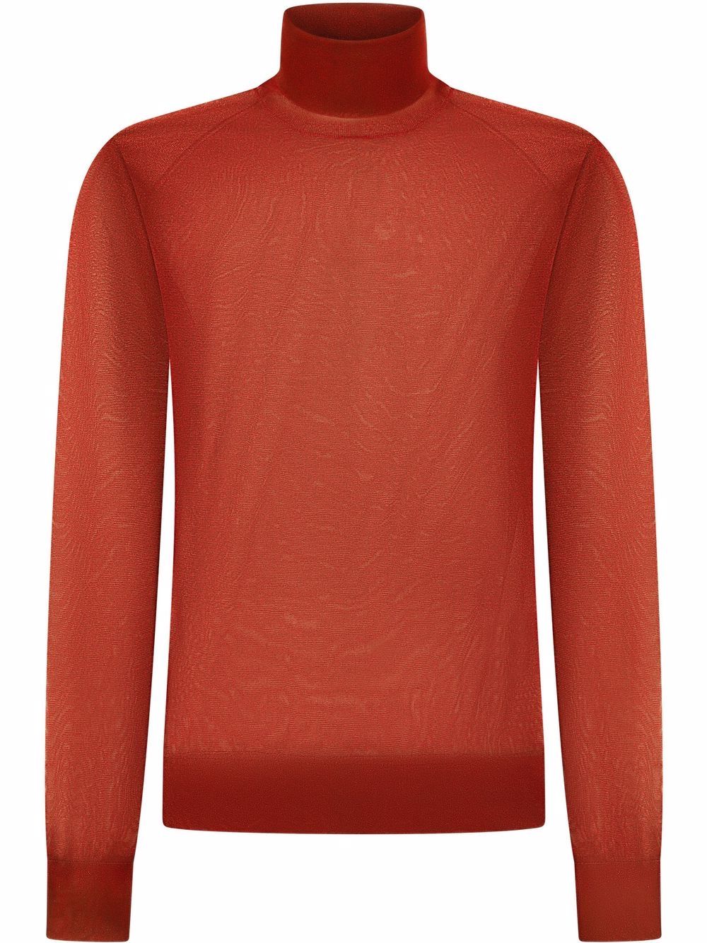 Transparent roll-neck top - Red