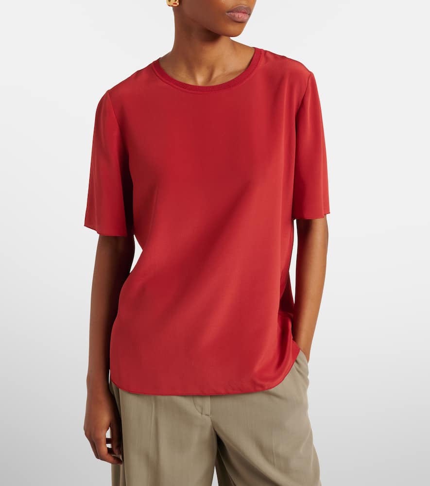 Rubin silk crêpe top