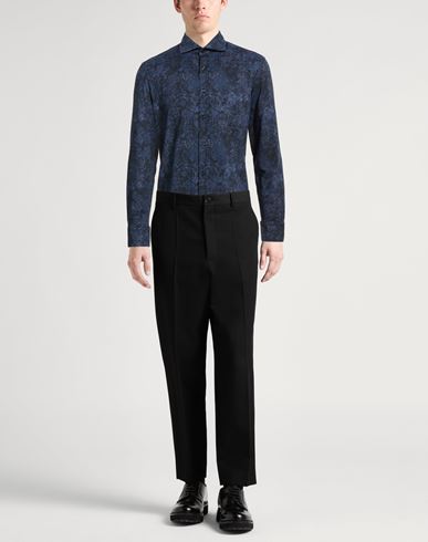 Man Shirt Midnight blue Size 15 Nylon, Elastane