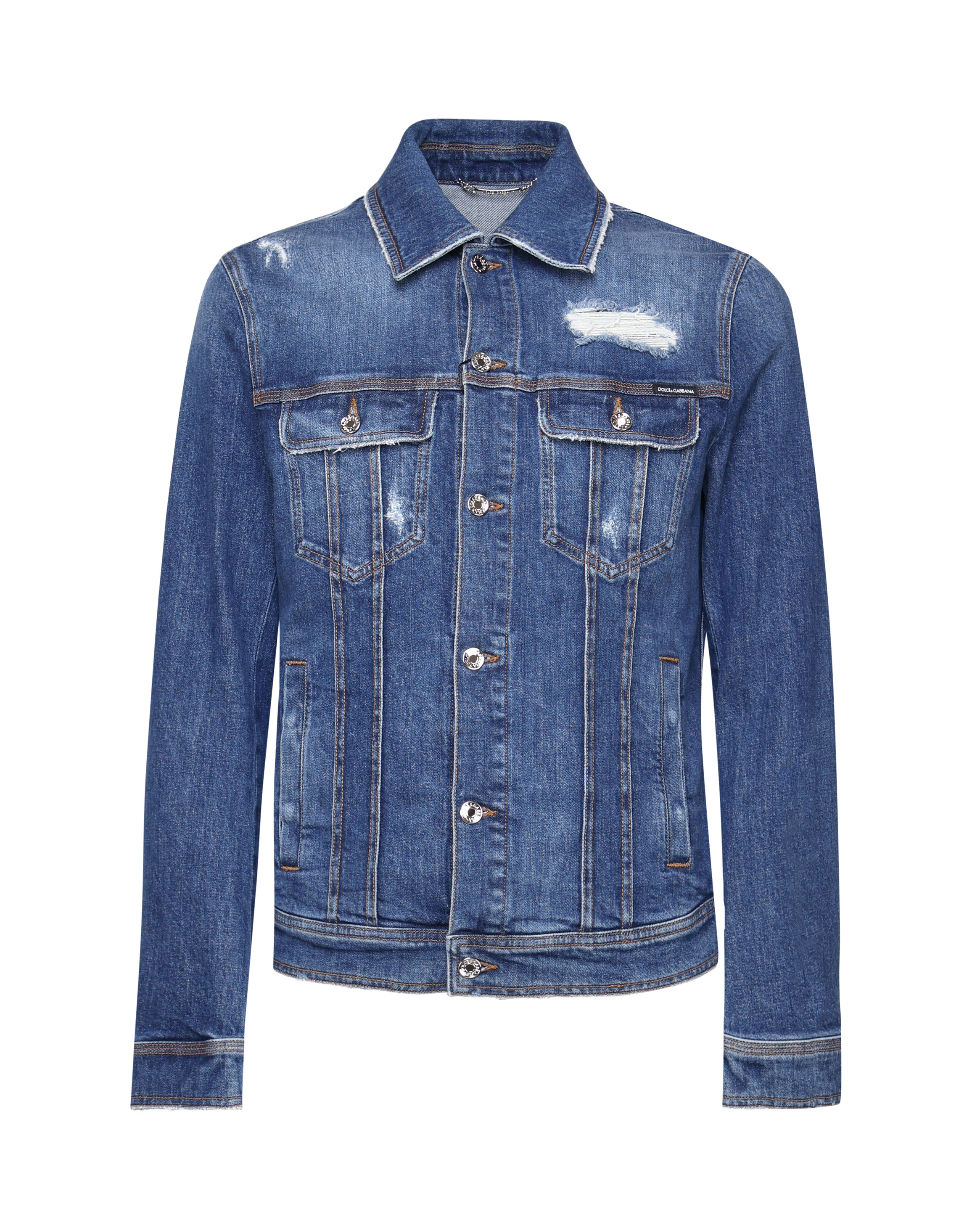 Denim Jacket With Used Effect Casual Jackets, Parka