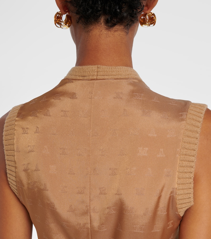 Madre paneled wool-blend and satin vest