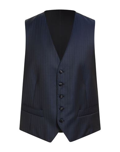 Man Tailored Vest Navy Size 42 Virgin Wool