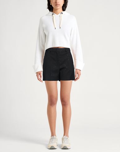Woman Shorts & Bermuda Shorts Black Size 10 Virgin Wool, Polyamide