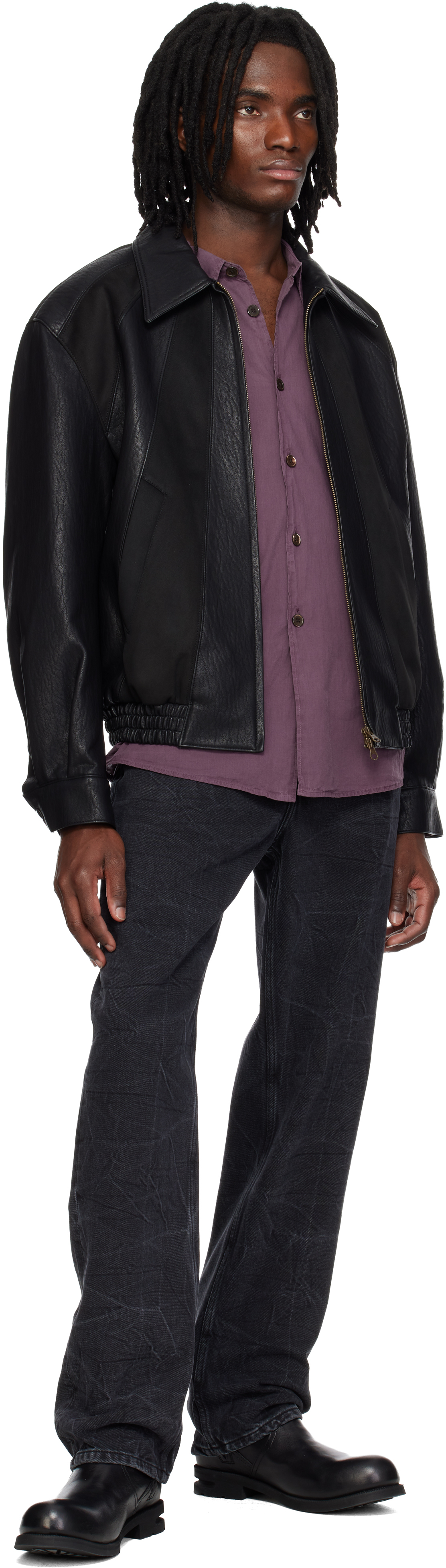 Black Rodeo Faux-Leather Jacket