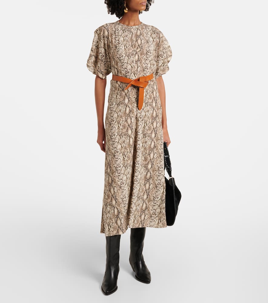 Keany printed silk-blend midi dress