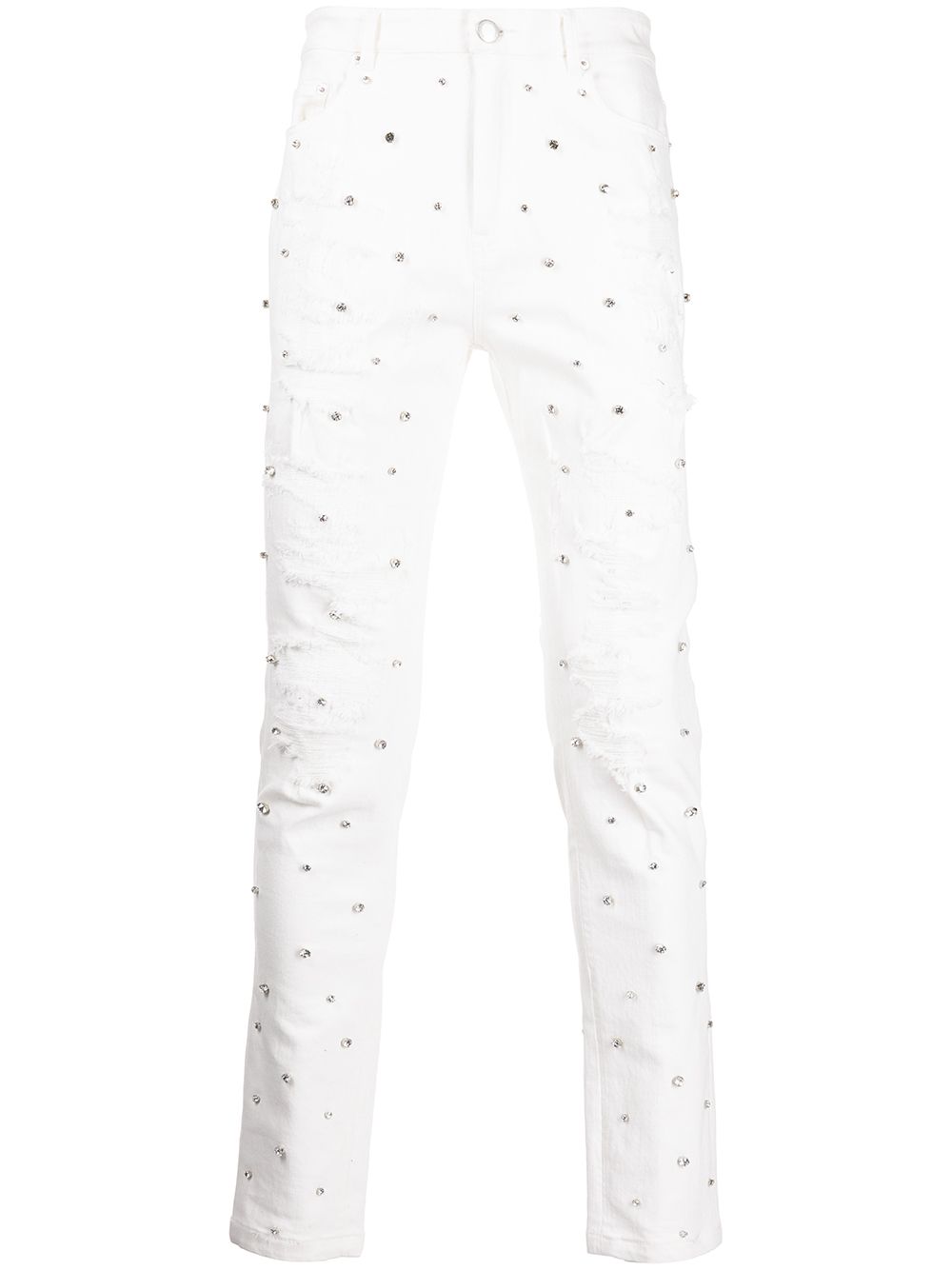 Apocalypse cubic zirconia jeans - White