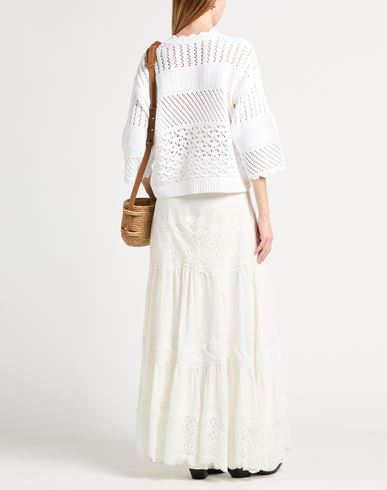 Woman Sweater White Size 12 Cotton