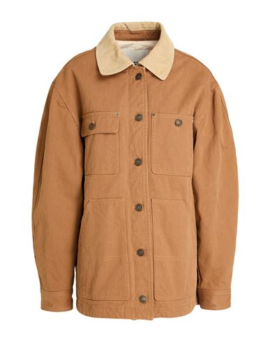 Woman Jacket Camel Size 6 Cotton