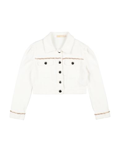 Michael Kors Kids Toddler Girl Denim outerwear White Size 5 Cotton, Elastane