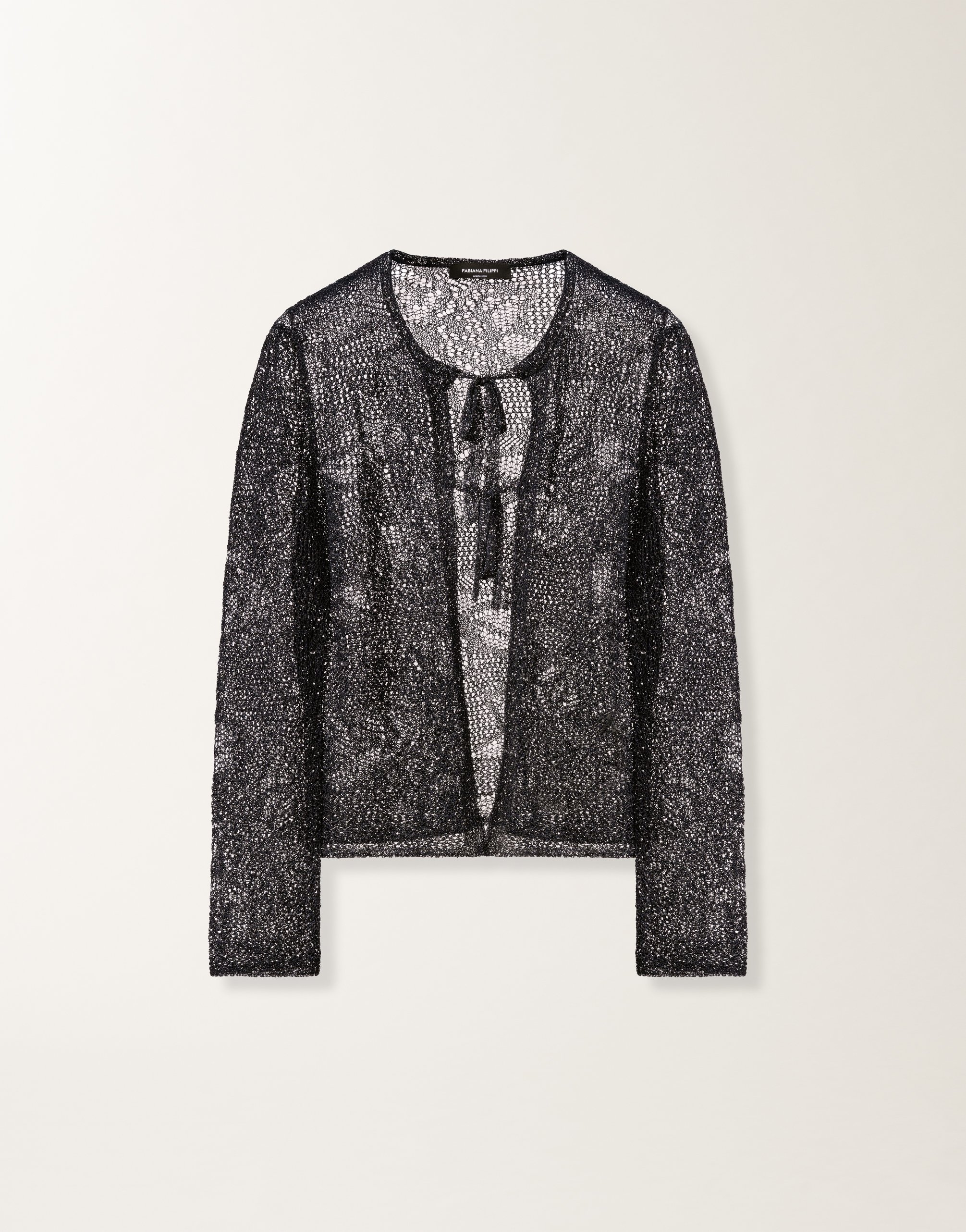 Cardigan in midnight blue micro sequins