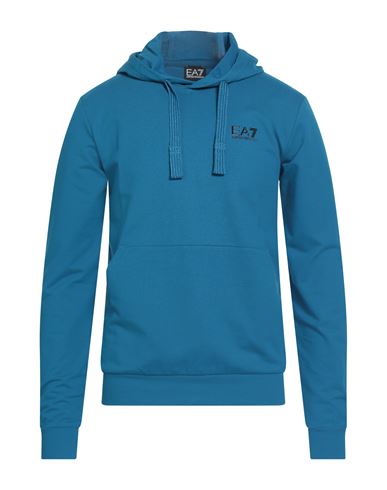 Man Sweatshirt Azure Size M Cotton, Elastane