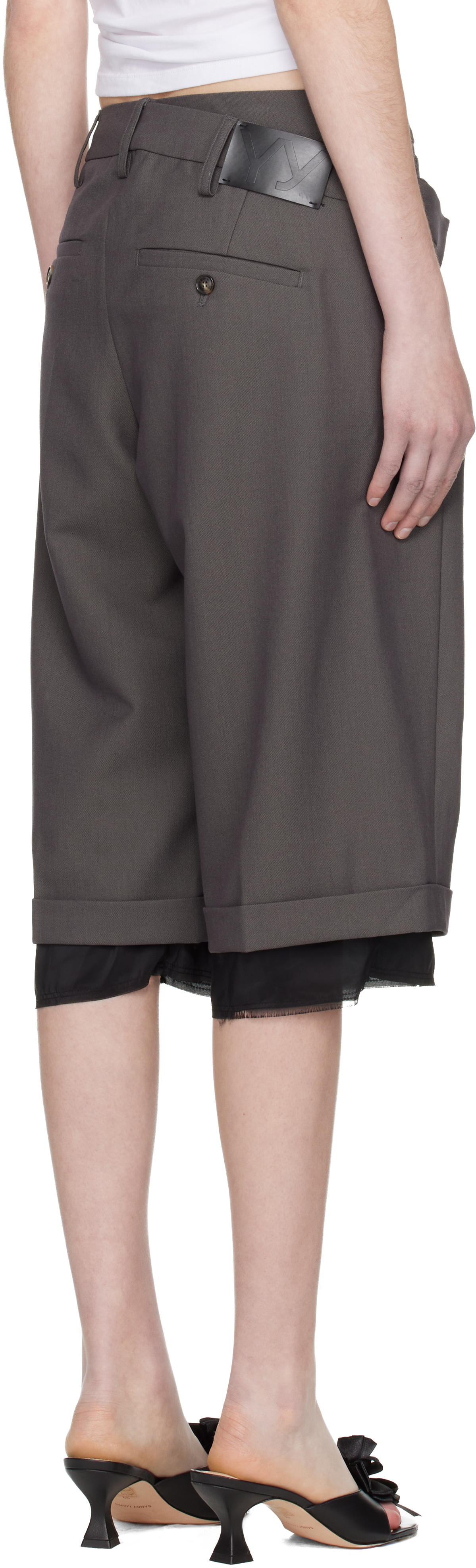 Gray Wrap Over Shorts