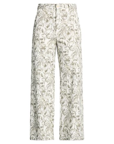 Woman Pants White Size 8 Cotton, Elastane