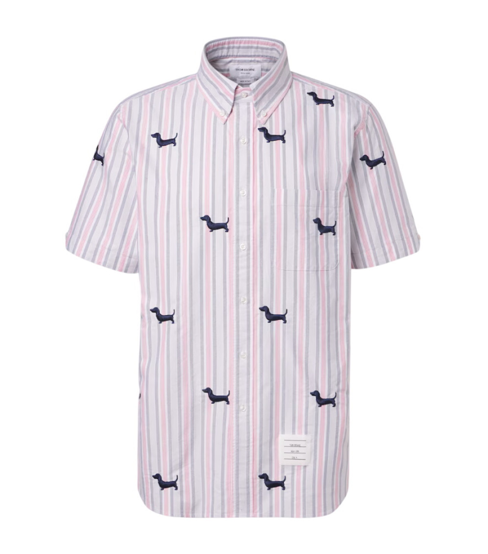 Thom Browne - straight fit cotton shirt stripe hector