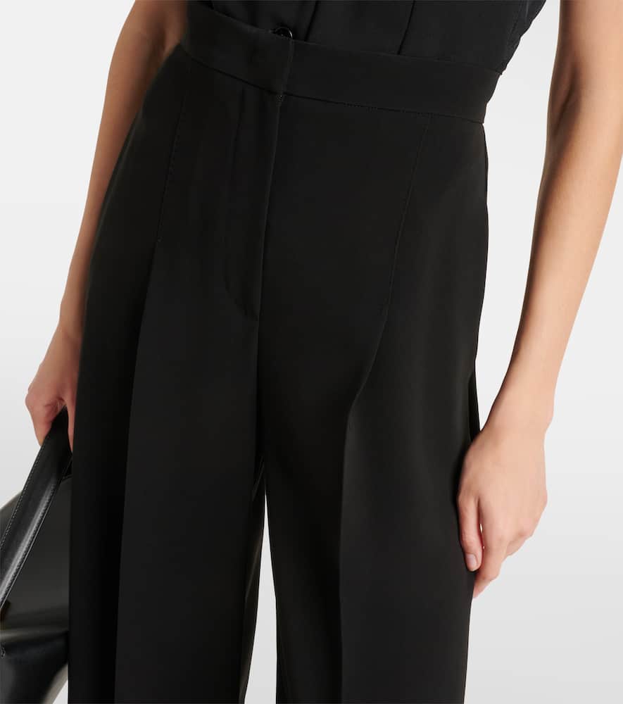 Pleated cady wide-leg pants