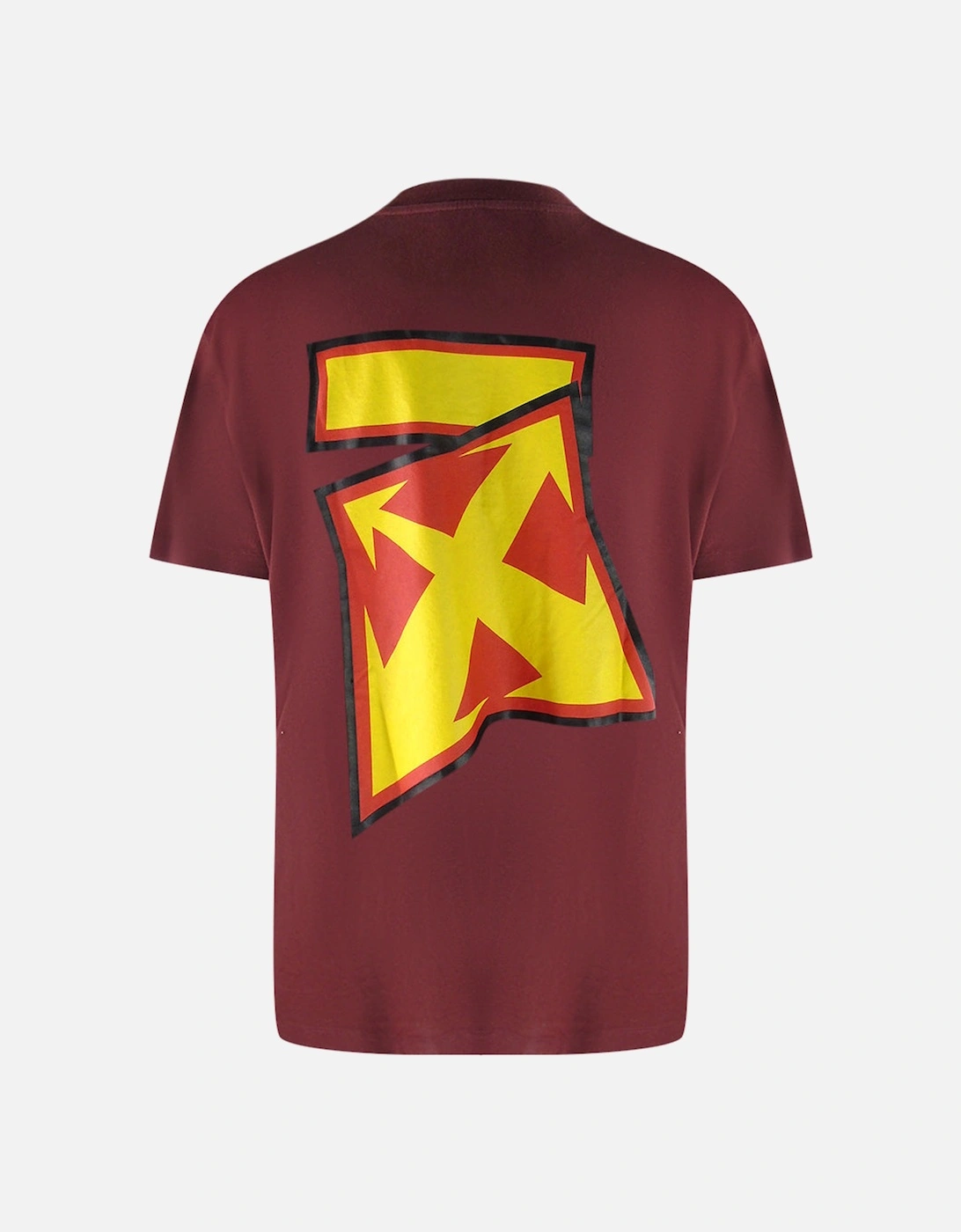 Men's Off-White Thunder Stable Oversized Fit Burgundy T-Shirt - Red