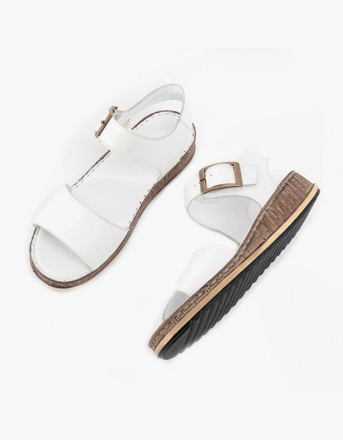 Women's Hush Puppies ELLIE Womens Leather Sandals White